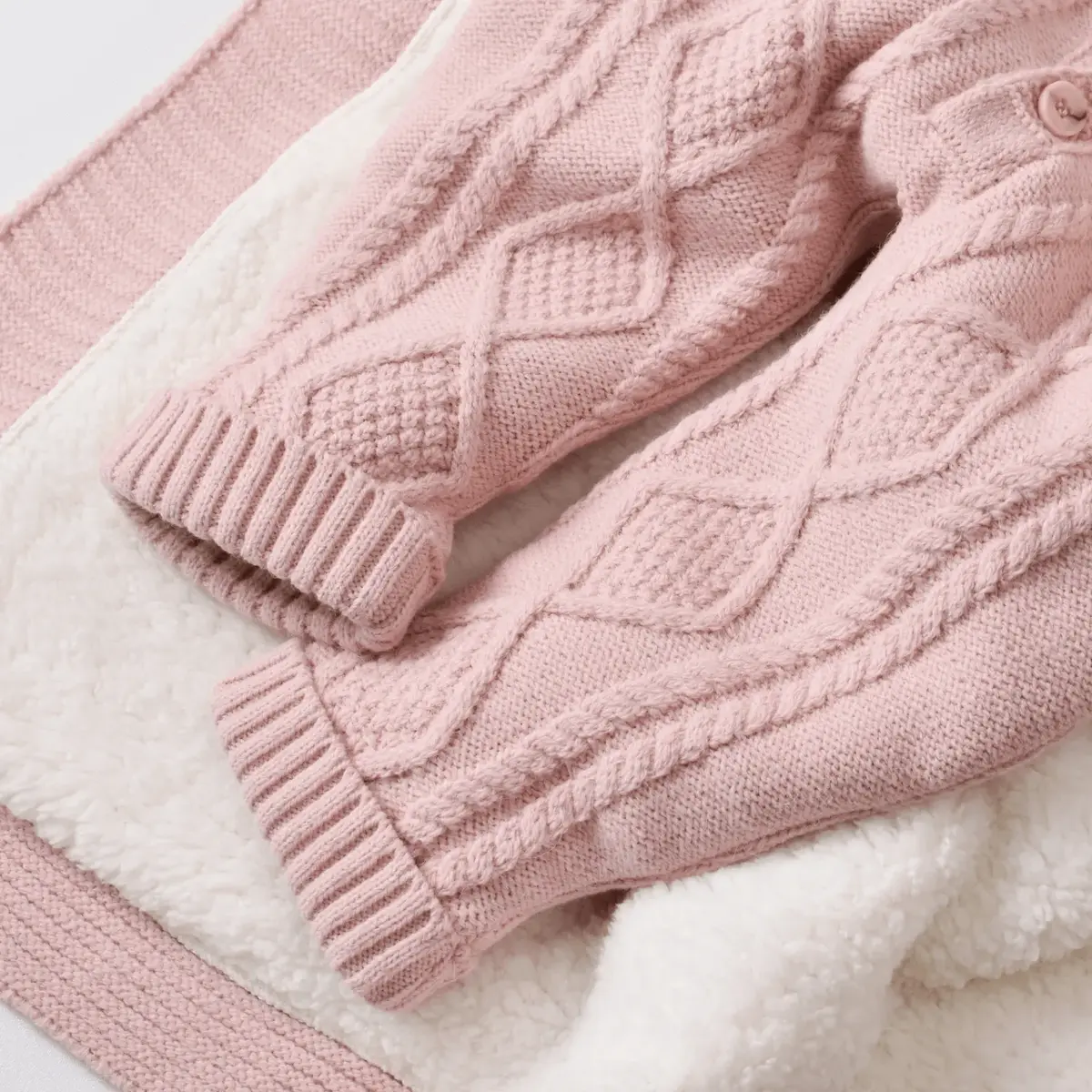 Bibaby Tulum Triko Welsoft Desenli Pembe