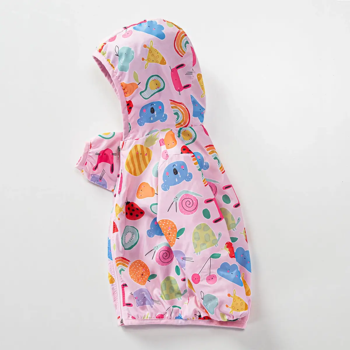 Midimod Yağmurluk Baskılı Pembe