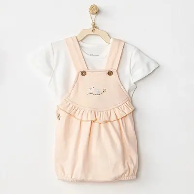 Andy Wawa Salopet Jumpsuit Spring Birds Ekru - Somon