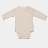 Bibaby Organik Body Uzun Kol Waffle Smile Bej