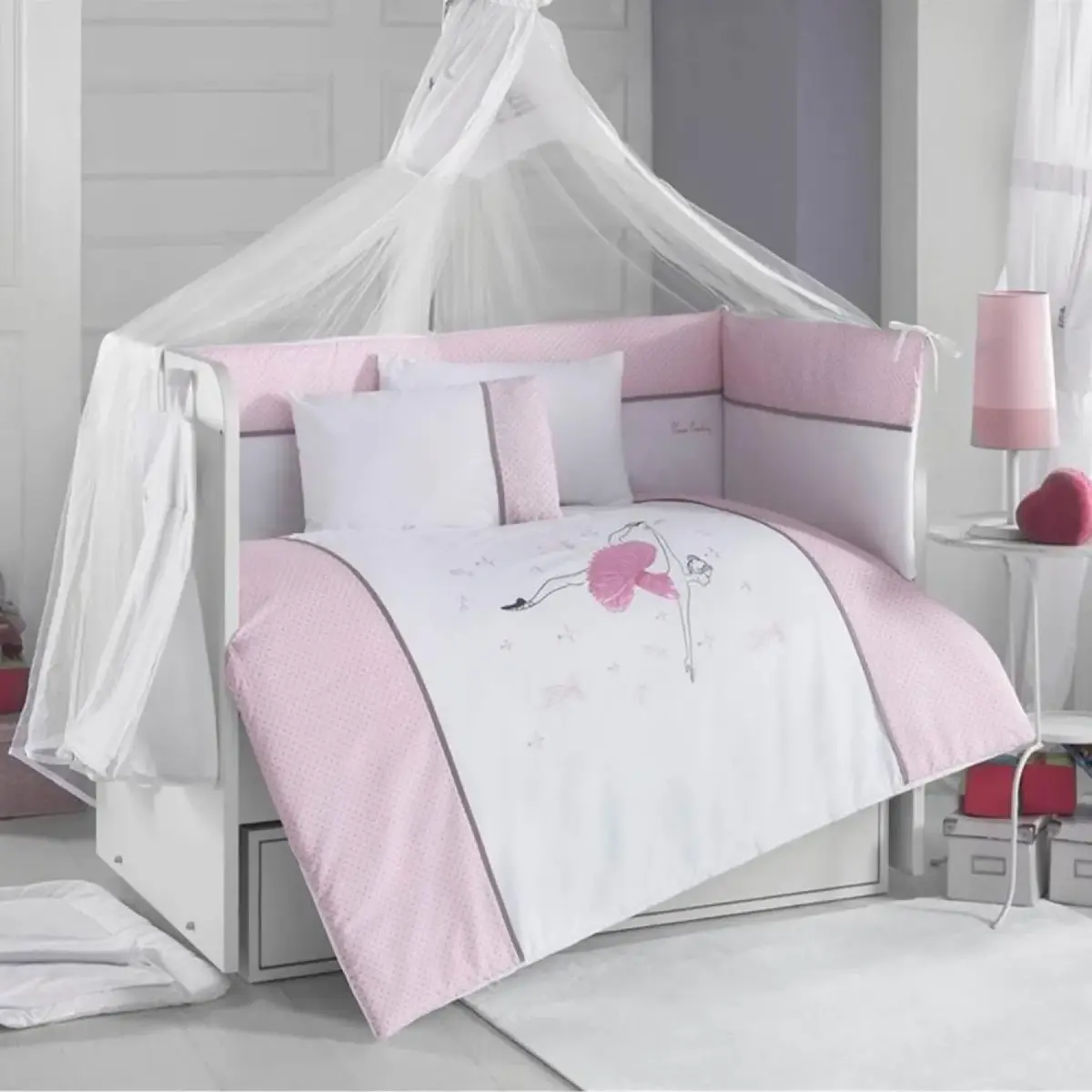 Pierre Cardin Deluxe Ballerina in Pink Bebek Uyku Seti 80x130