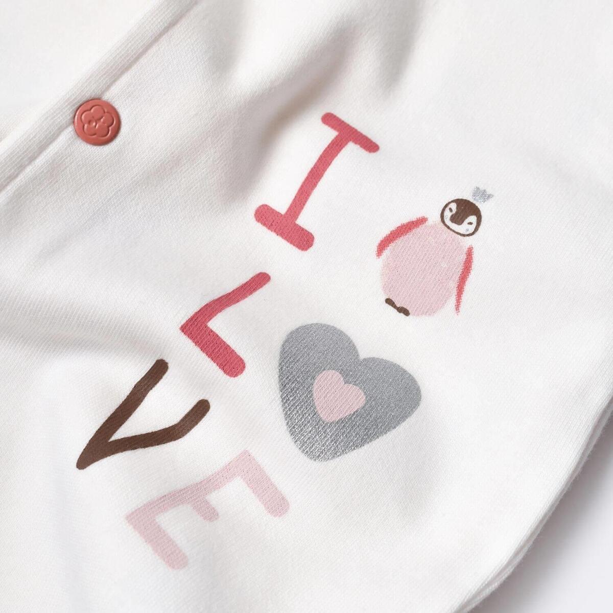 Bibaby Organik Yelek Penye Little Love Rose Dry