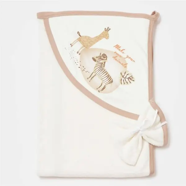 Bibaby Havlu Animals Kingdom 75x75cm Ekru - Bej