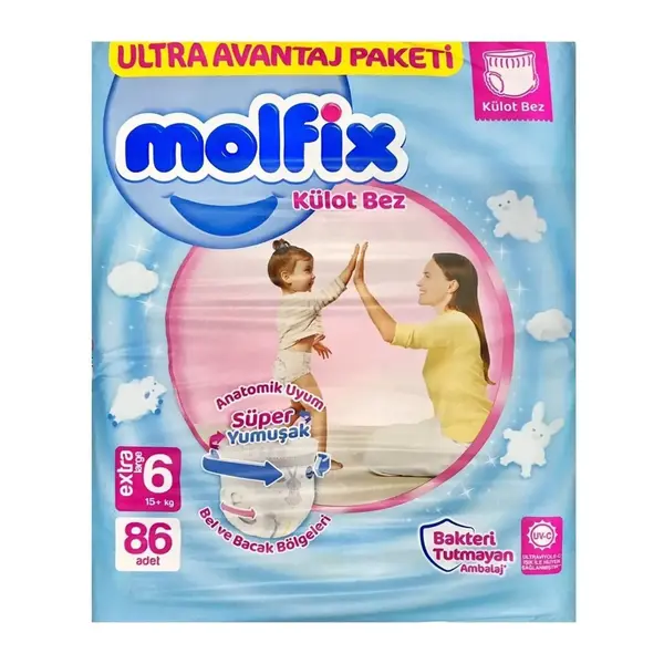 Molfix Külot Bebek Bezi 6 Beden Extra Large 15+ Kg 86lı Ultra Avantaj Paketi
