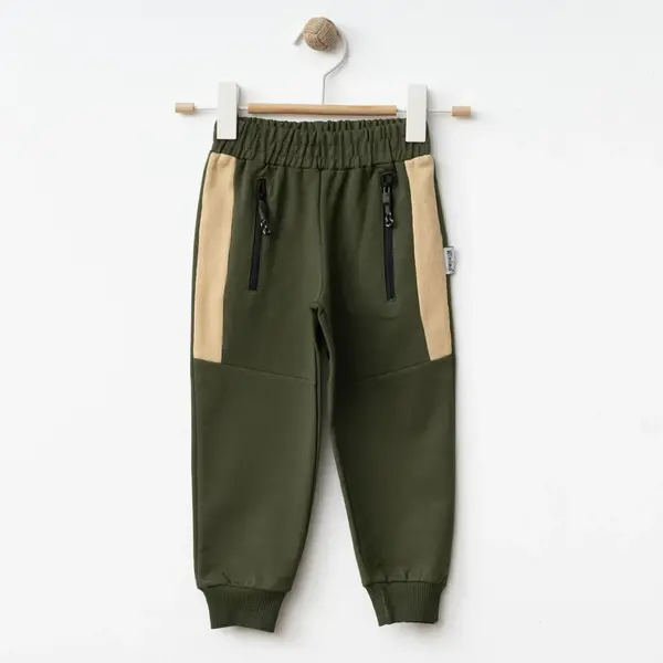 Winimo Çocuk Eşofman Altı Yan Parçalı Fermuarlı Haki