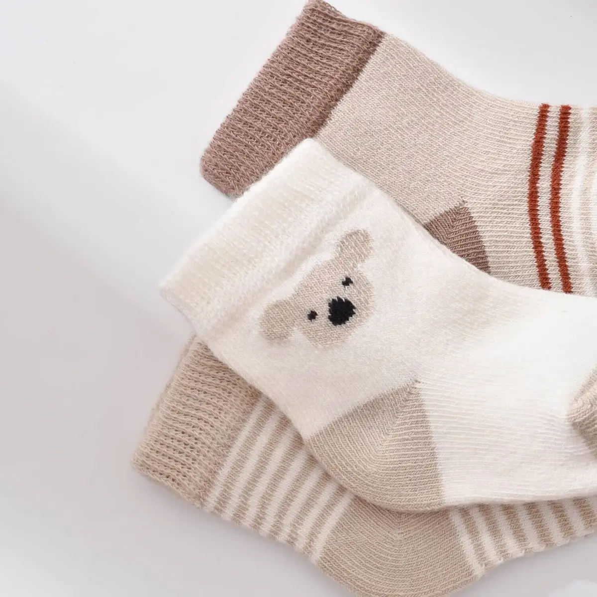 Bibaby Organik Çorap Soket 3lü Koala Bej