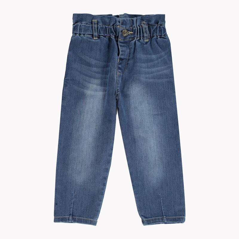 Overdo Pantolon Yüksek Belli Kot Mavi Denim