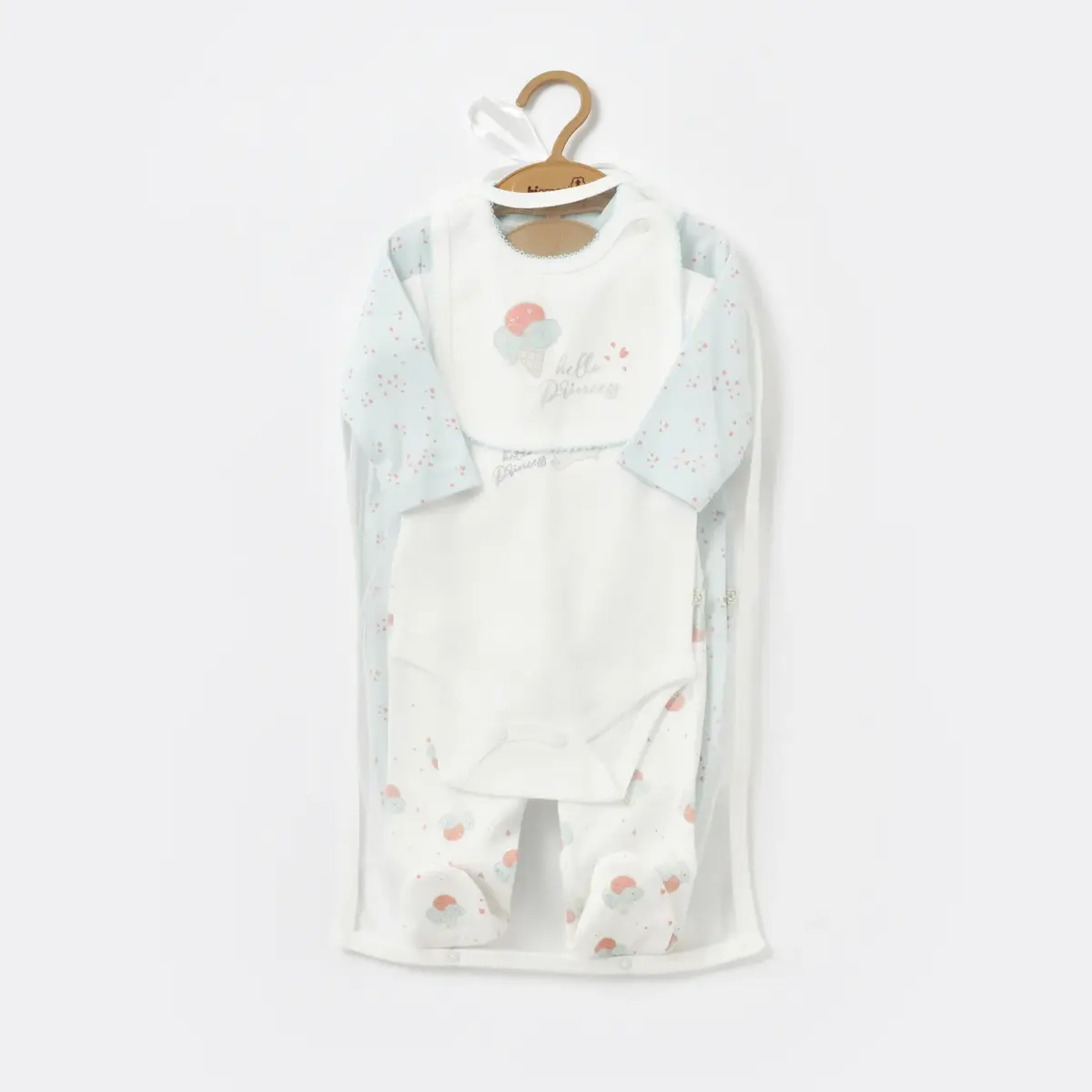 Bibaby Organik Tulum Takımı Tüllü Pretty Ears Bunny Mint - Ekru
