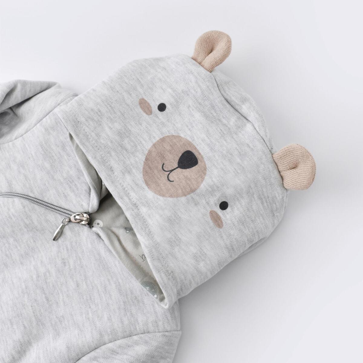 Bibaby Organik Hırka Hug Me Bear Kar Melanj