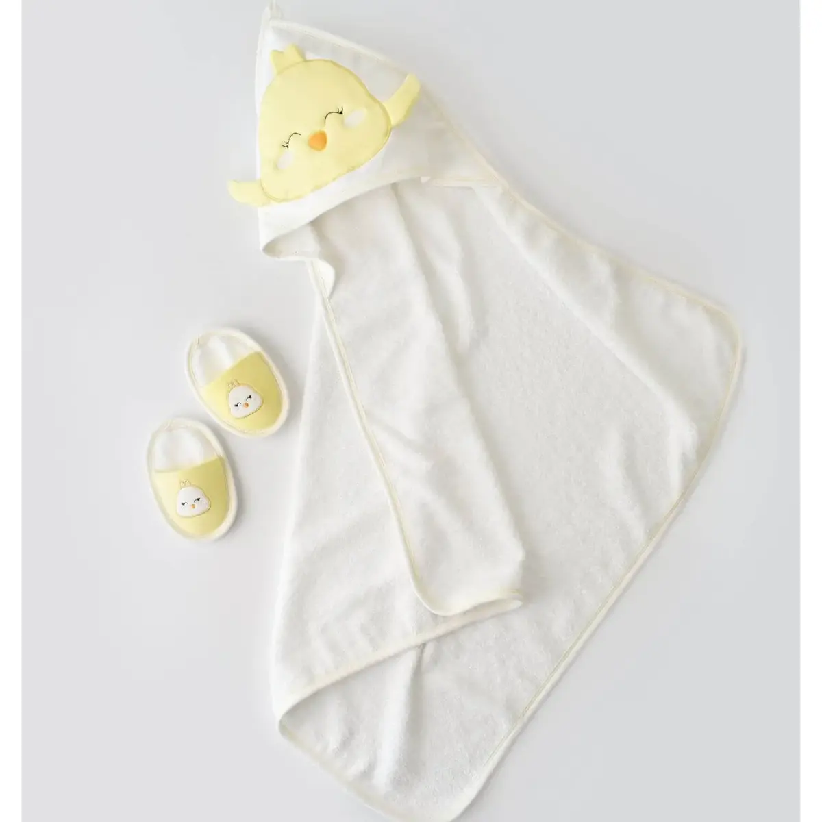 Bibaby Bornoz Takımı Smiley Bird Ekru - Sarı