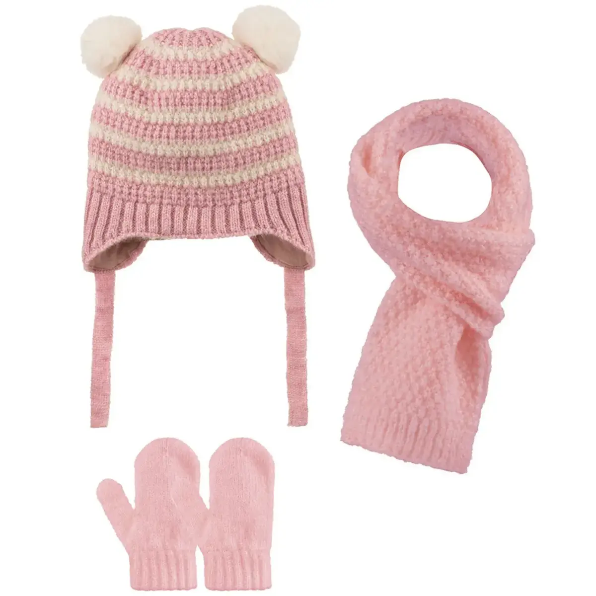 Kitti Eldiven Atkı Bere Takım 0-18 Ay Açık Pembe Asortili