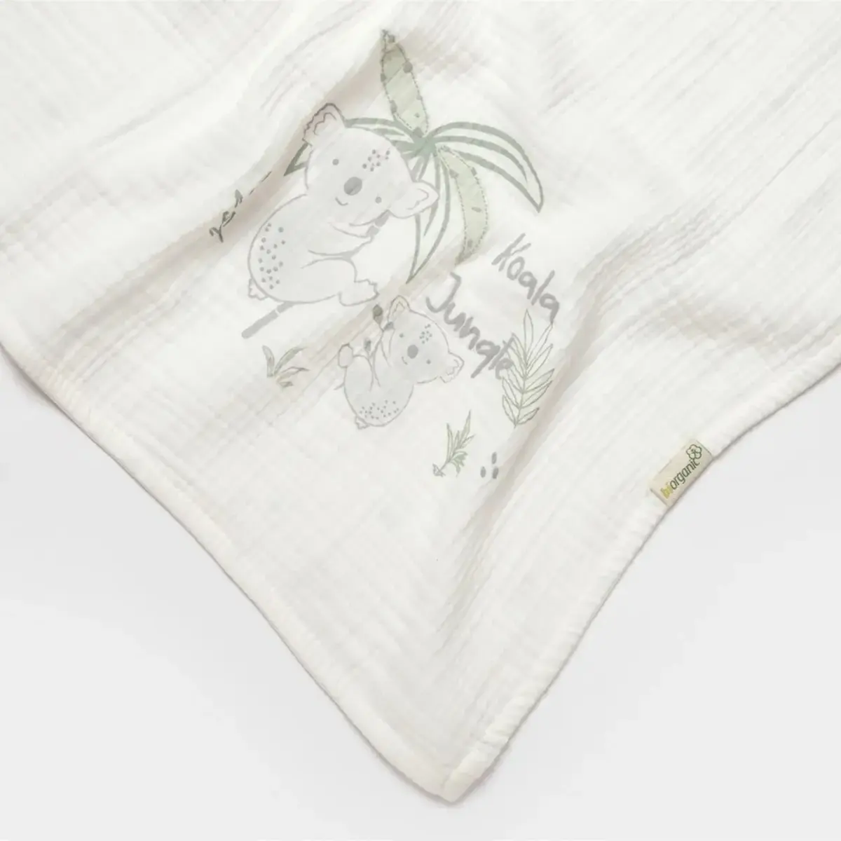 Bibaby Organik Müslin Battaniye Koala Jungle Gri