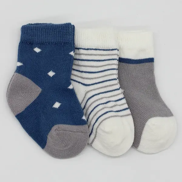 Bibaby Çorap Soket 3lü Bistyle Puan Penye İndigo
