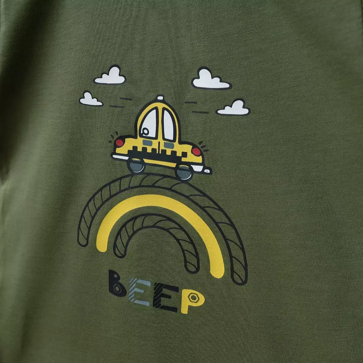 Bebolly 2li Takım Beep Baskılı Haki