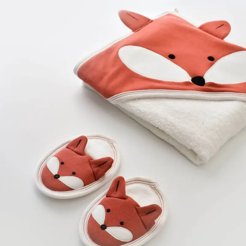 Bibaby Bornoz Takımı Sweet Fox Ekru - Kiremit