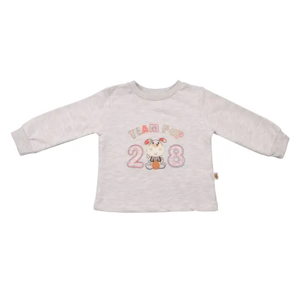 Mini Damla Sweatshirt Köpek Gri