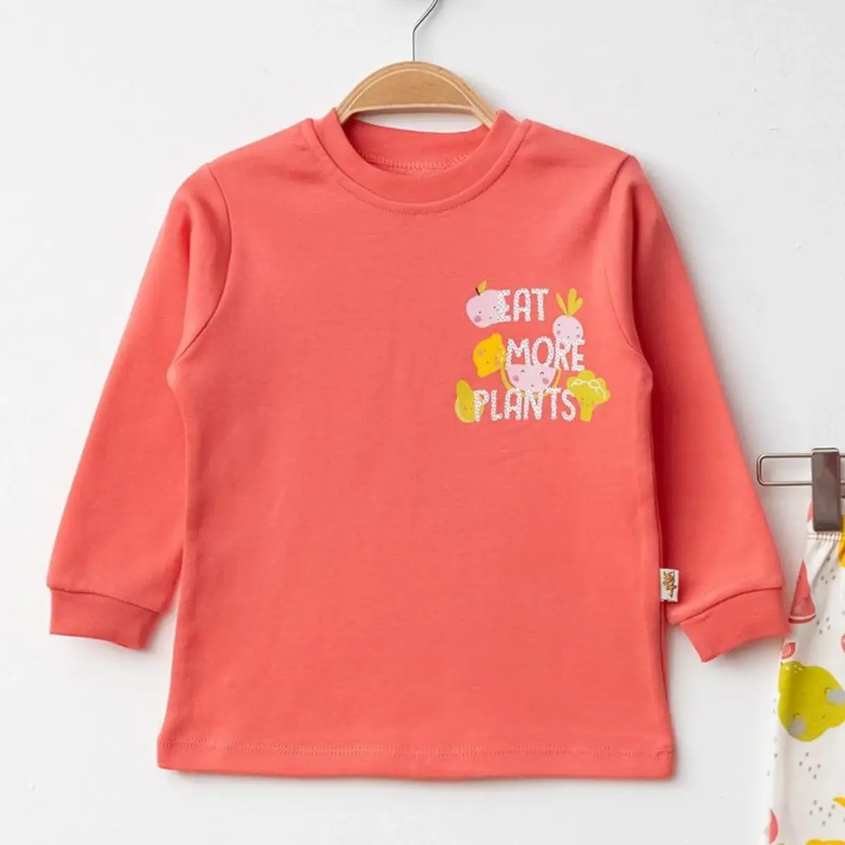 Mini Damla Pijama Takımı Penye Meyve Sebze Emprime Nar Çiçeği