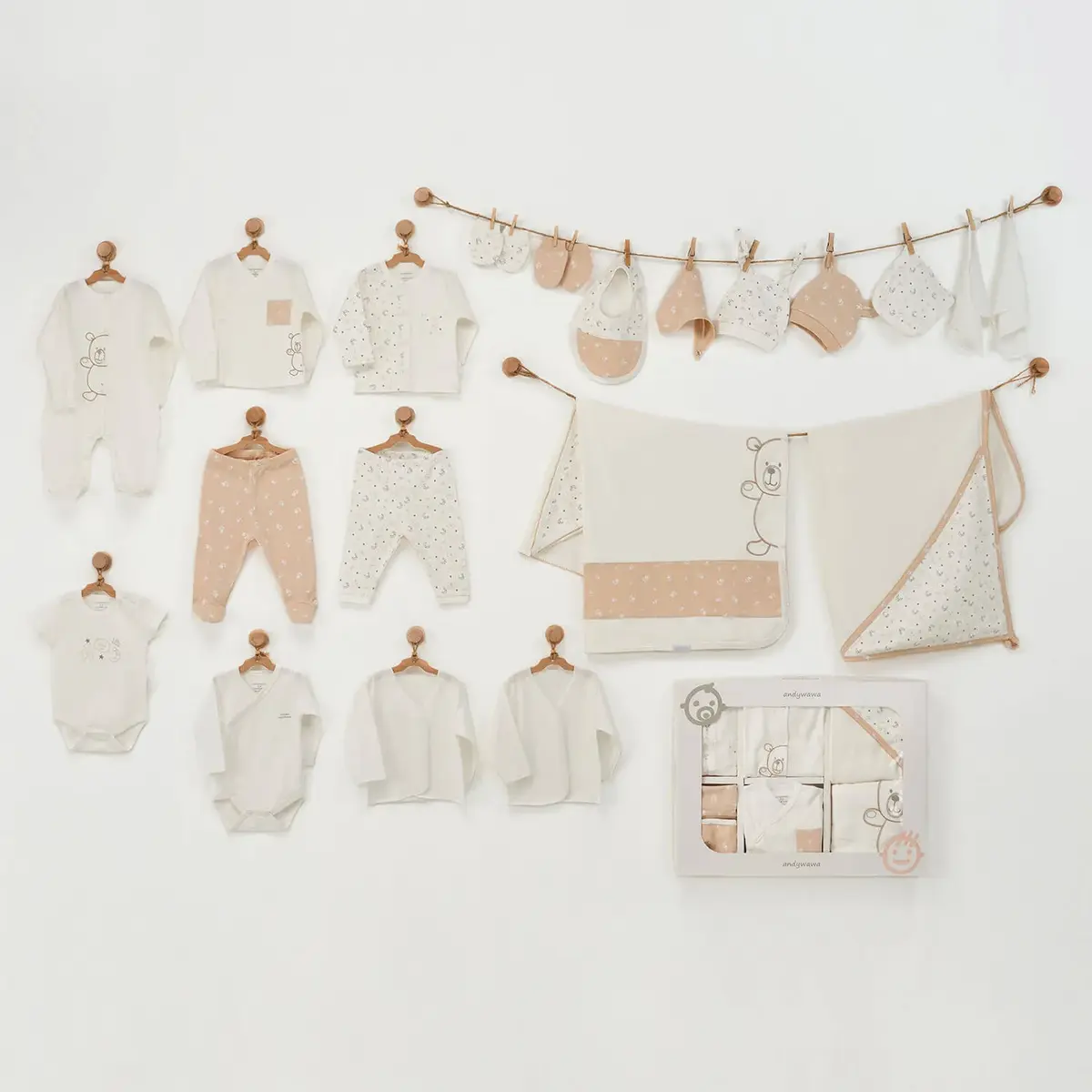 Andy Wawa Hastane Çıkışı 20li Little Wawa Bear Bej