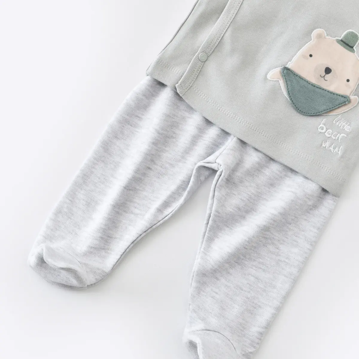 Bibaby Organik Zıbın Takımı 3lü Hug Me Bear Kar Melanj