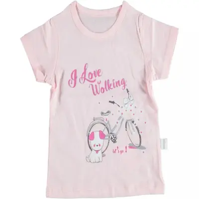 Bibaby T-Shirt Bimboo Walking Pembe