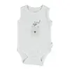 Bibaby Atlet Body Jakarlı Good Night Bear Beyaz Çizgili