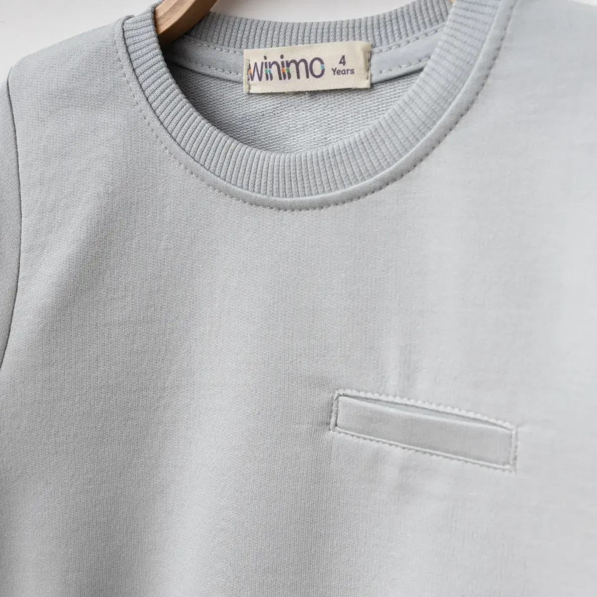 Winimo Sweatshirt Parçalı Basic Boyalı Gri