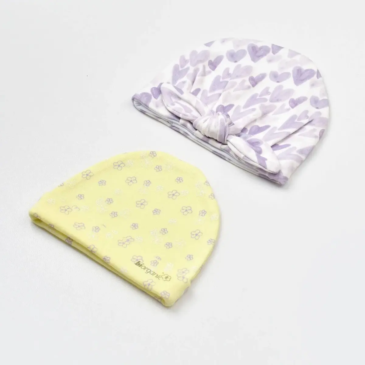 Bibaby Organik Şapka 2li Love You Yellow Lavender