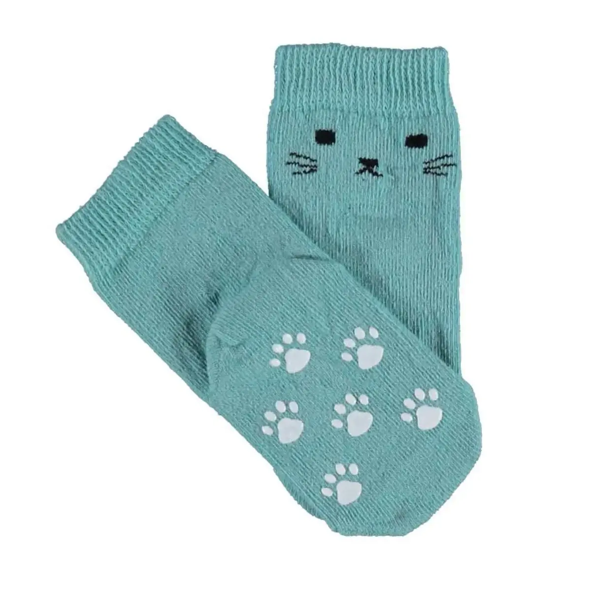 Bibaby Organik Çorap Soket Kaymaz Cats Yeşil Bibaby Organik Çorap Soket Kaymaz Cats Yeşil