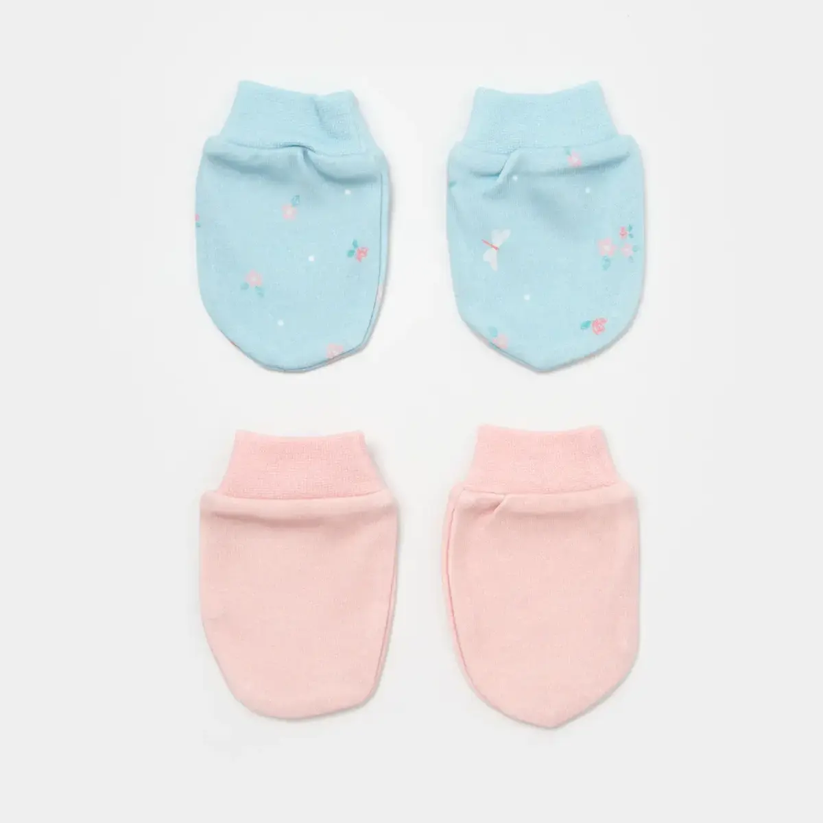 Bibaby Organik Eldiven 2li Always Happy Gül Kurusu - Mint