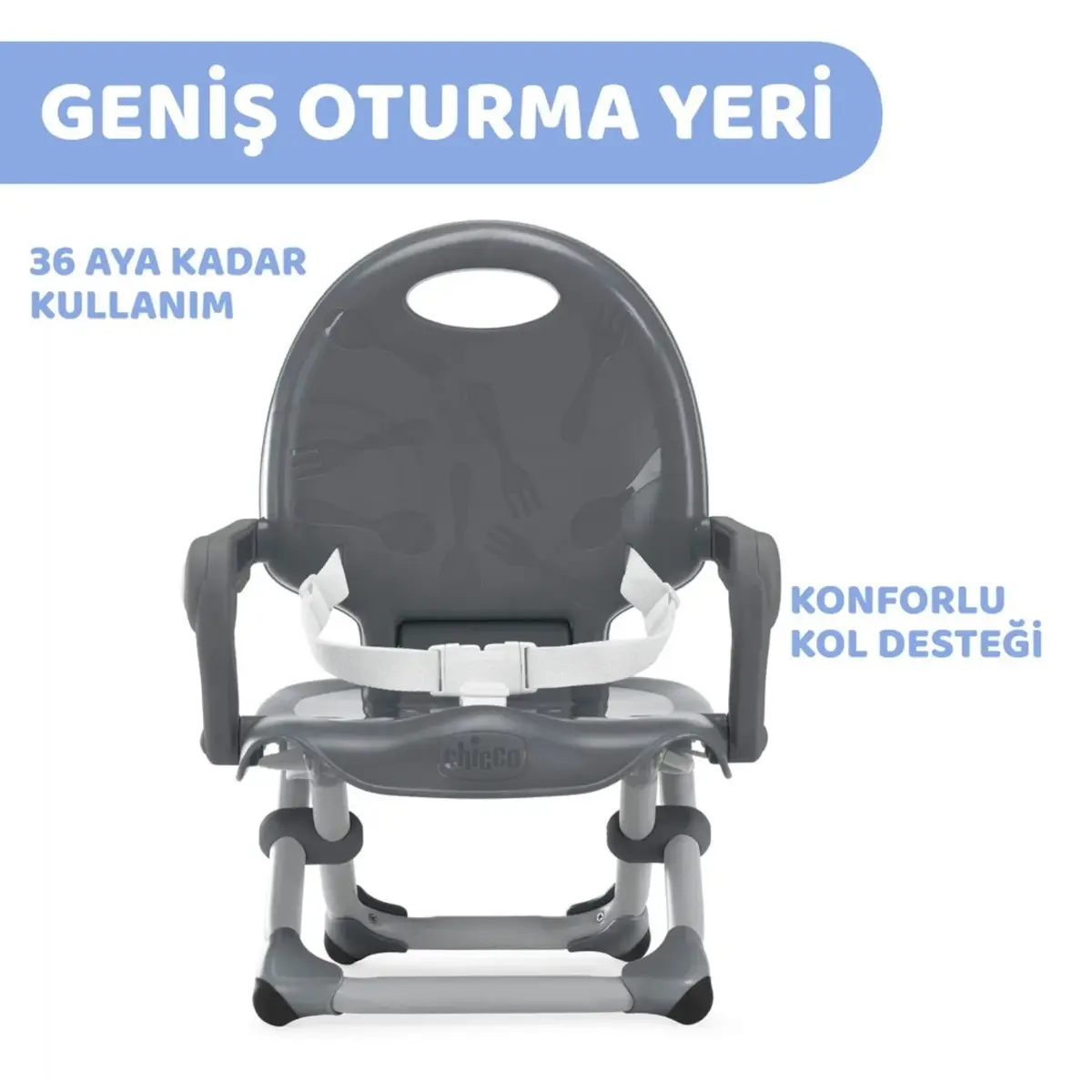 Chicco Pocket Snack Portatif Mama Sandalyesi Dark Grey