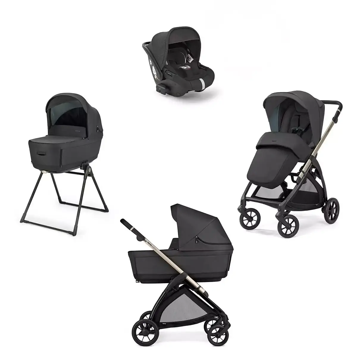 Inglesina Electa+ Bebek Arabası Darwin Recline 4'lü Sistem Upper Black