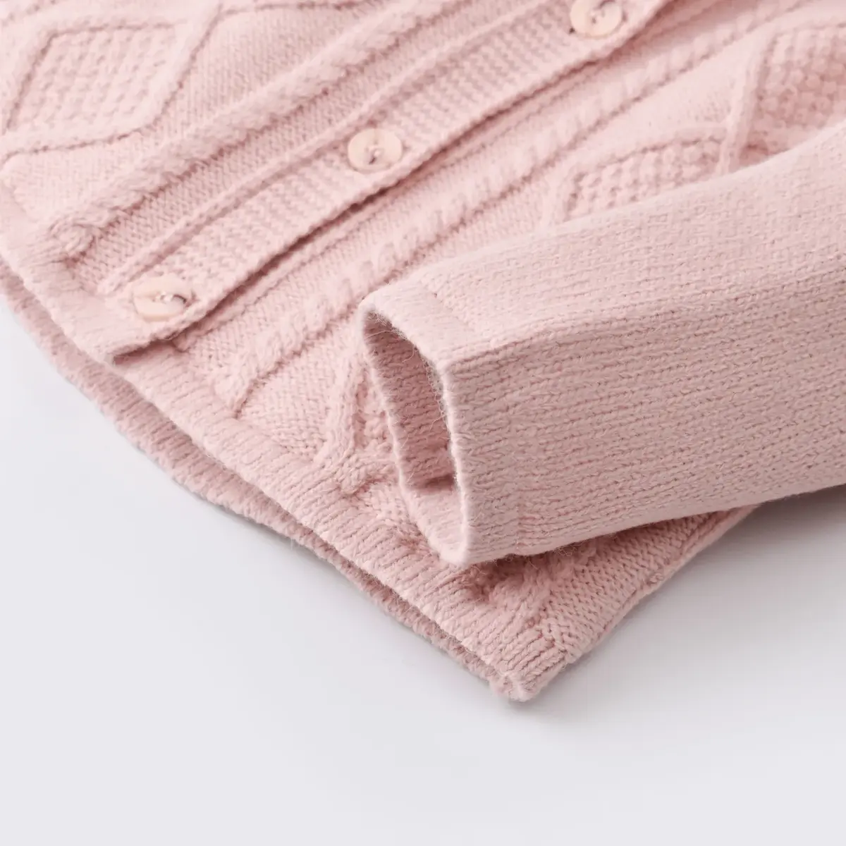 Bibaby Hırka Triko Desenli Welsoftlu Pembe