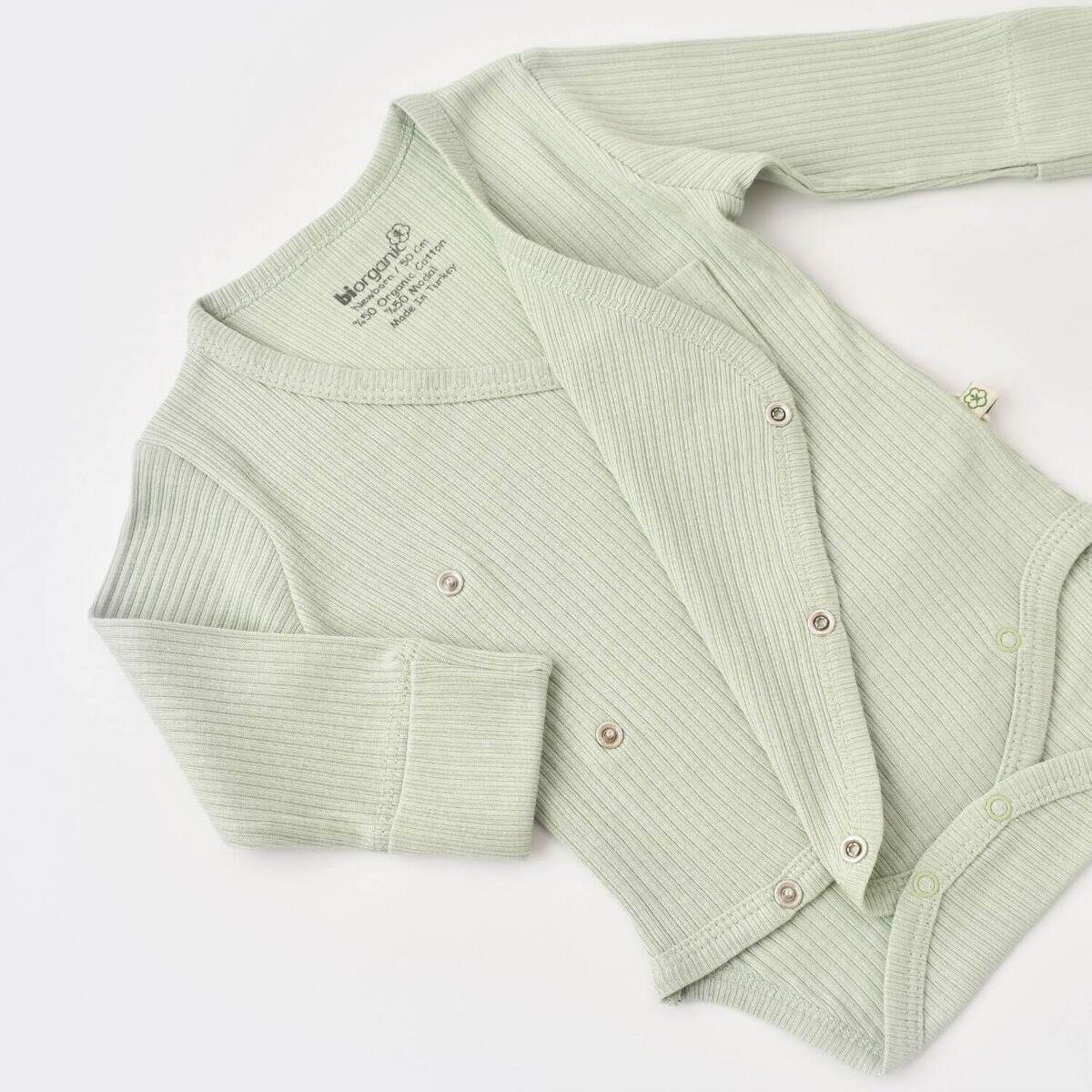 Bibaby Organik Body Kruvaze Eldivenli Soft Modal Yeşil