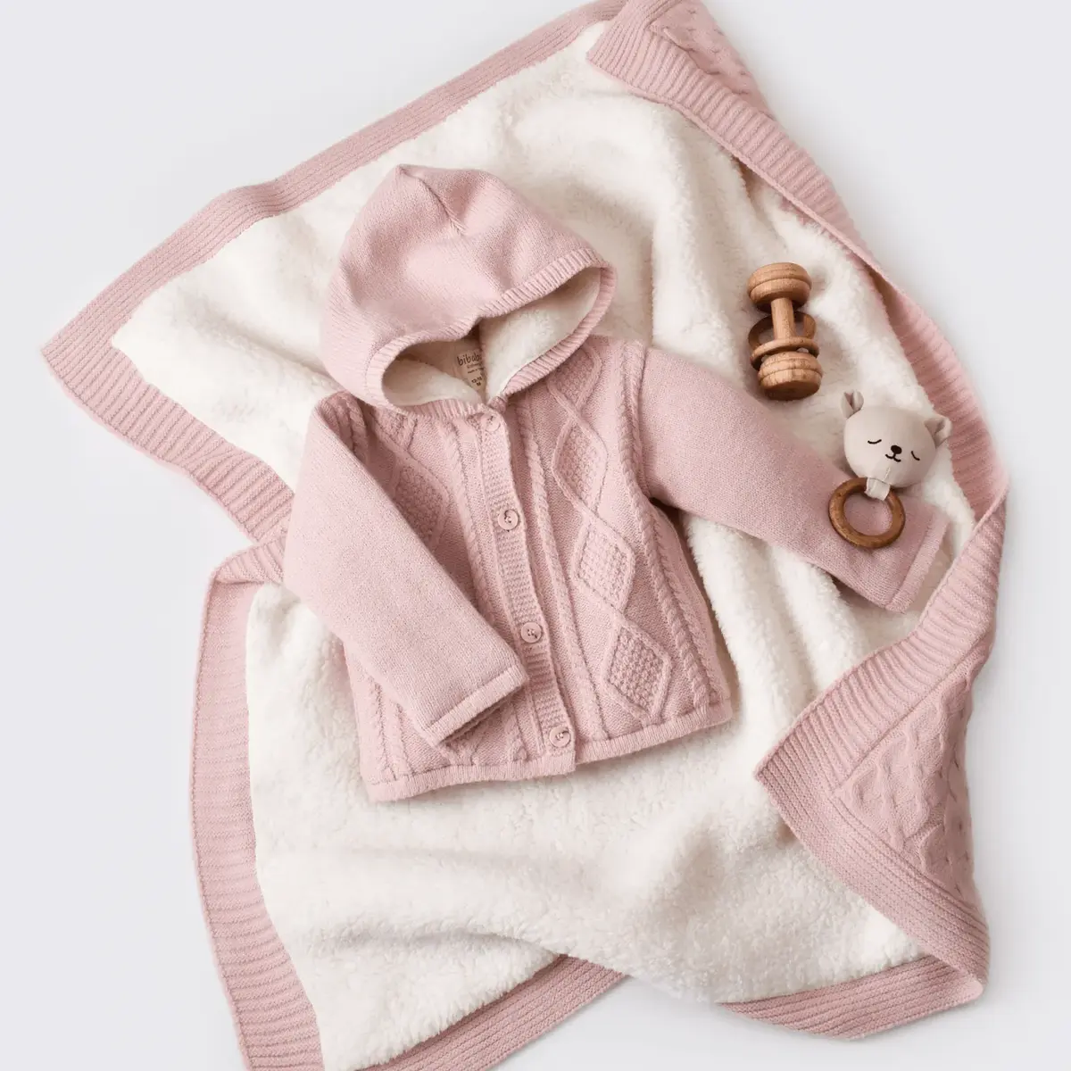 Bibaby Hırka Triko Desenli Welsoftlu Pembe