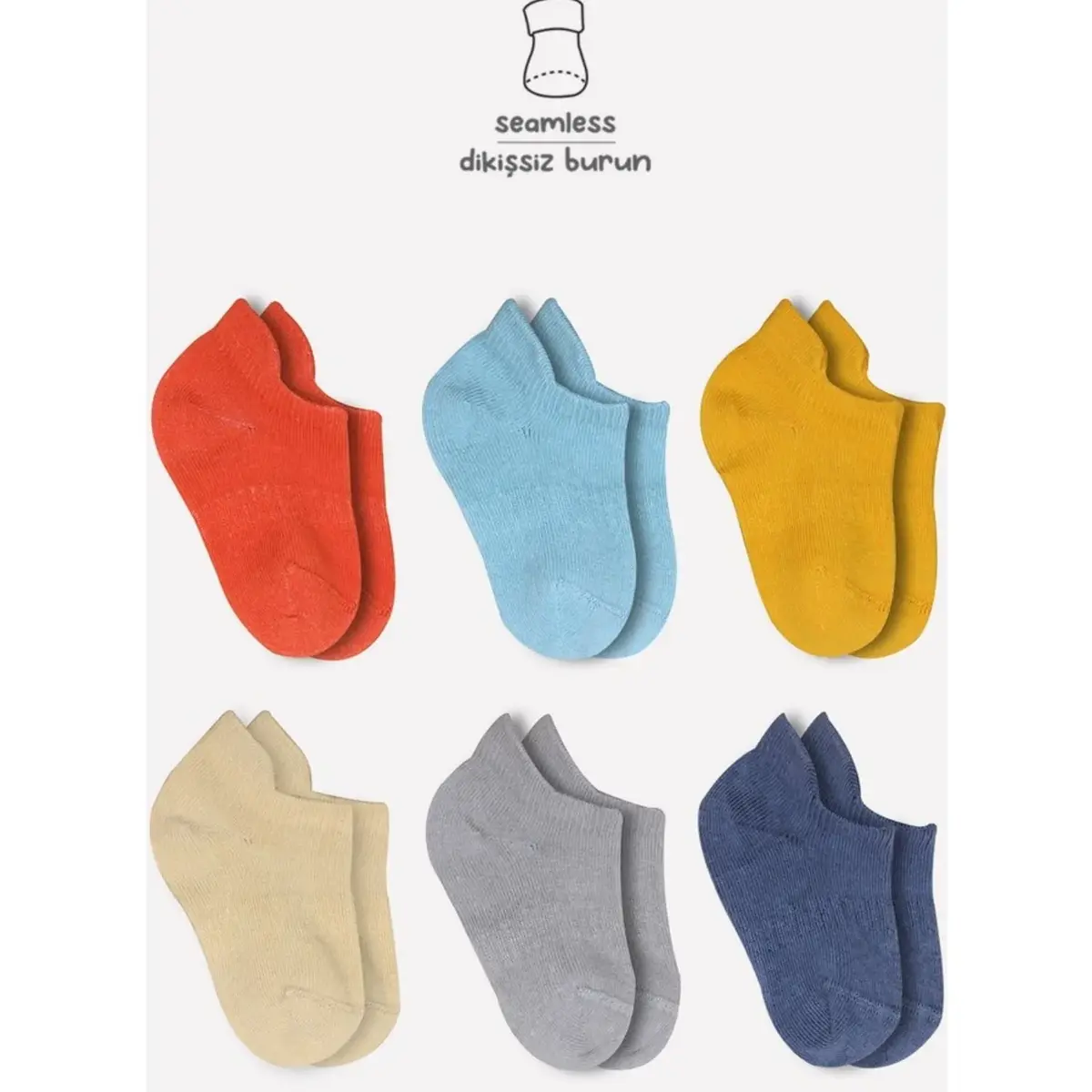 Bibaby Çorap Sneakers Bistyle 6lı Colors Kiremit Bibaby Çorap Sneakers Bistyle 6lı Colors Kiremit
