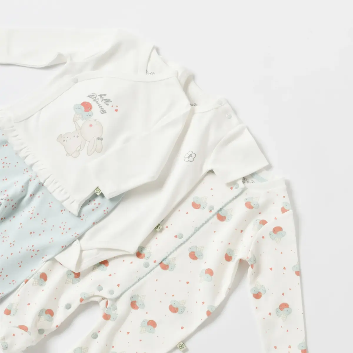 Bibaby Organik Hastane Çıkışı 10lu Pretty Ears Bunny Mint - Ekru