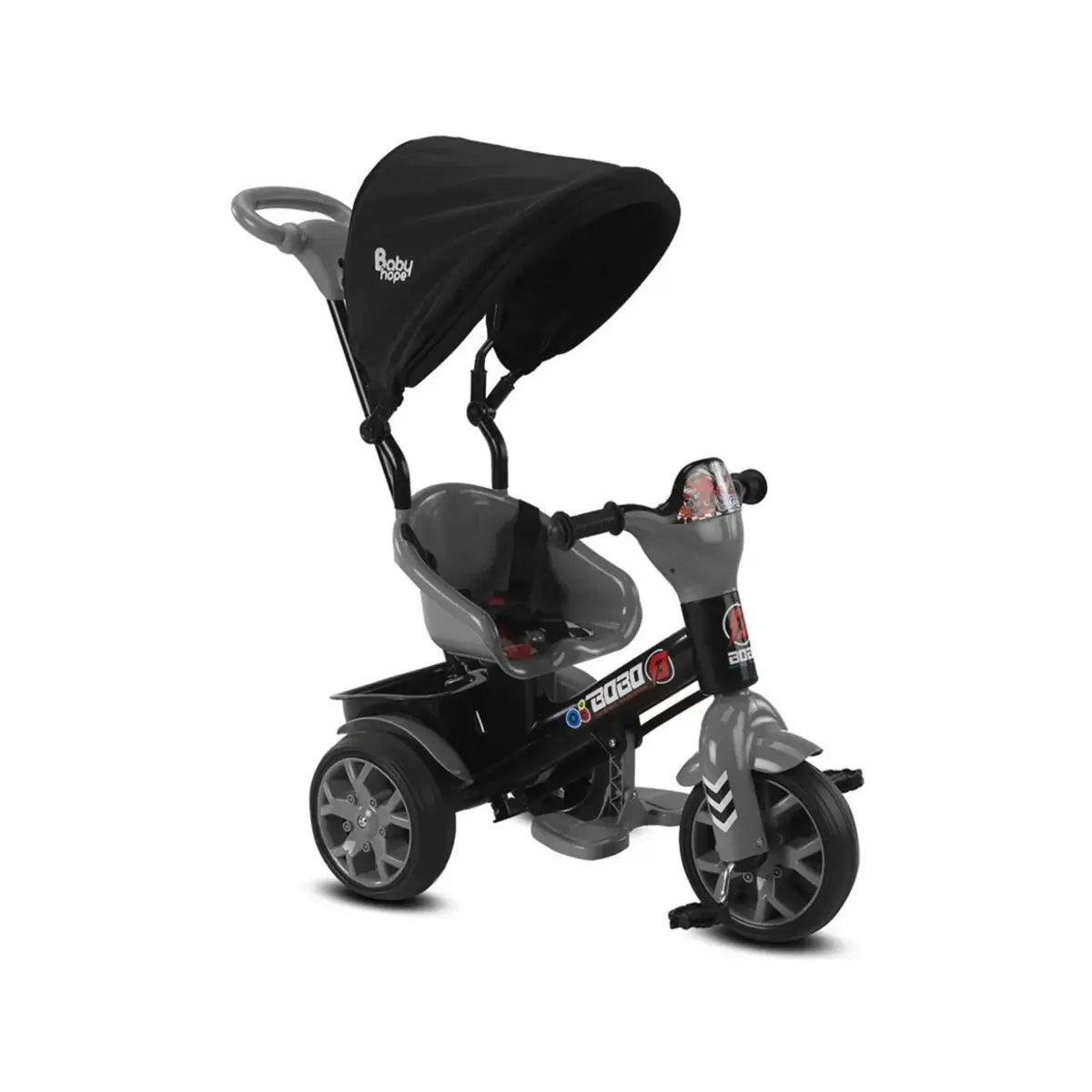 Babyhope Bobo Tenteli İtmeli Bisiklet Gri Babyhope Bobo Tenteli İtmeli Bisiklet Gri