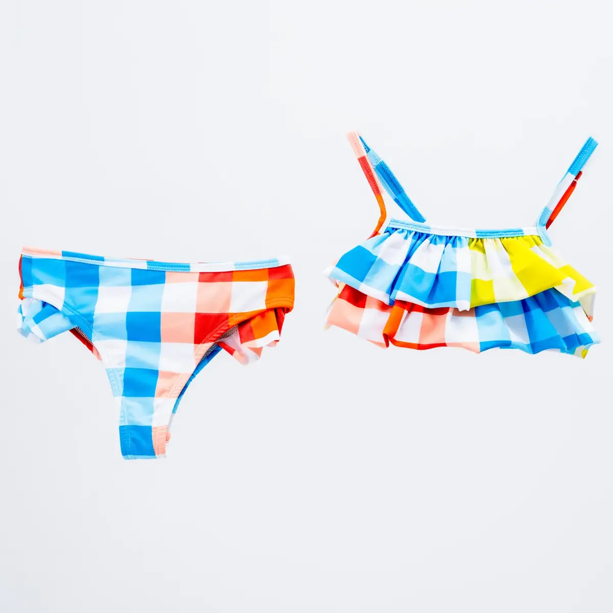 Moi Noi Bikini Desenli Bej - Plaid