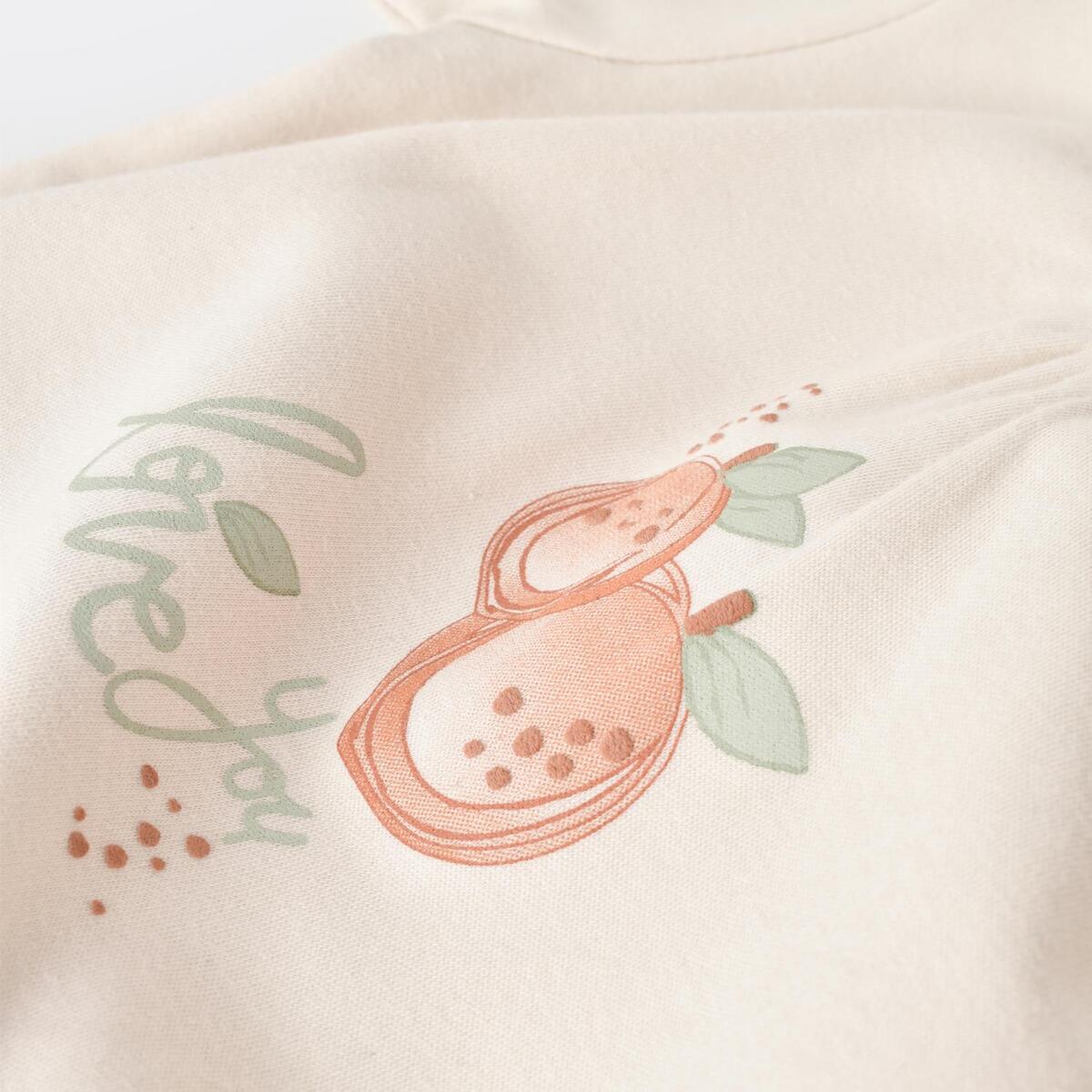Bibaby Organik 2li Takım Şortlu Summer Fruit Light Cream - Caramel