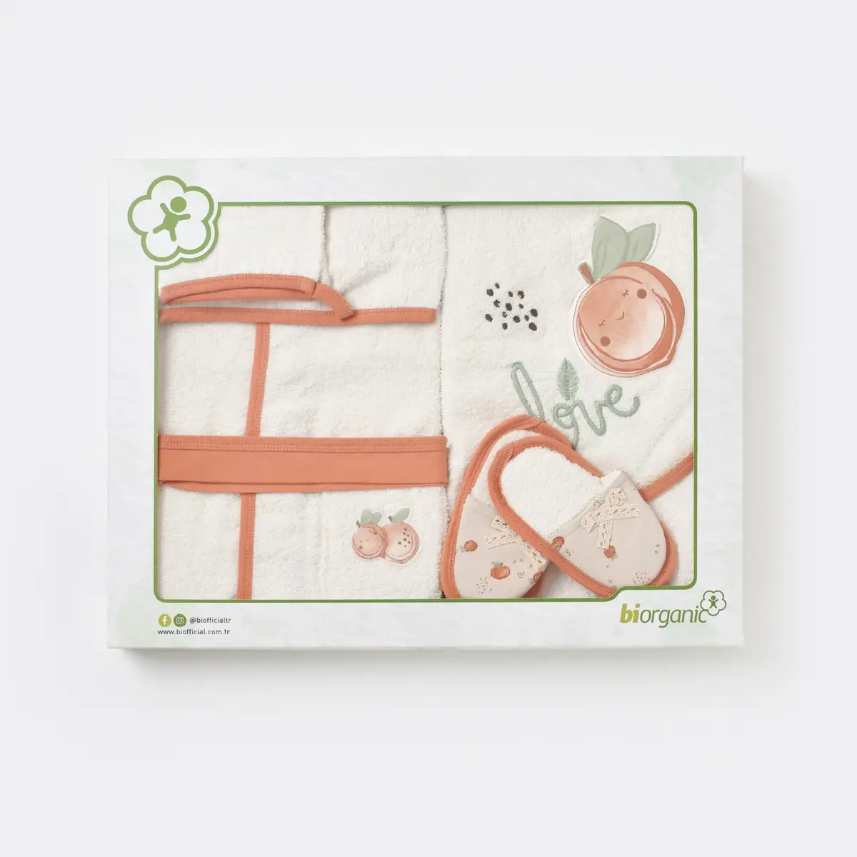 Bibaby Organik Bornoz Takımı Summer Fruit Caramel