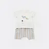 Bibaby 2li Takım Şortlu Stripe Sytle Bej - Mavi
