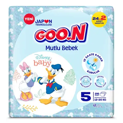 Goon Mutlu Bebek Bebek Bezi 5 Beden 12-20 Kg 26lı Jumbo Paketi