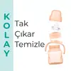 Mamajoo Kulplu Akıtmaz Eğitici Bardak 160 ml&Anti Kolik Uç Powder Blush