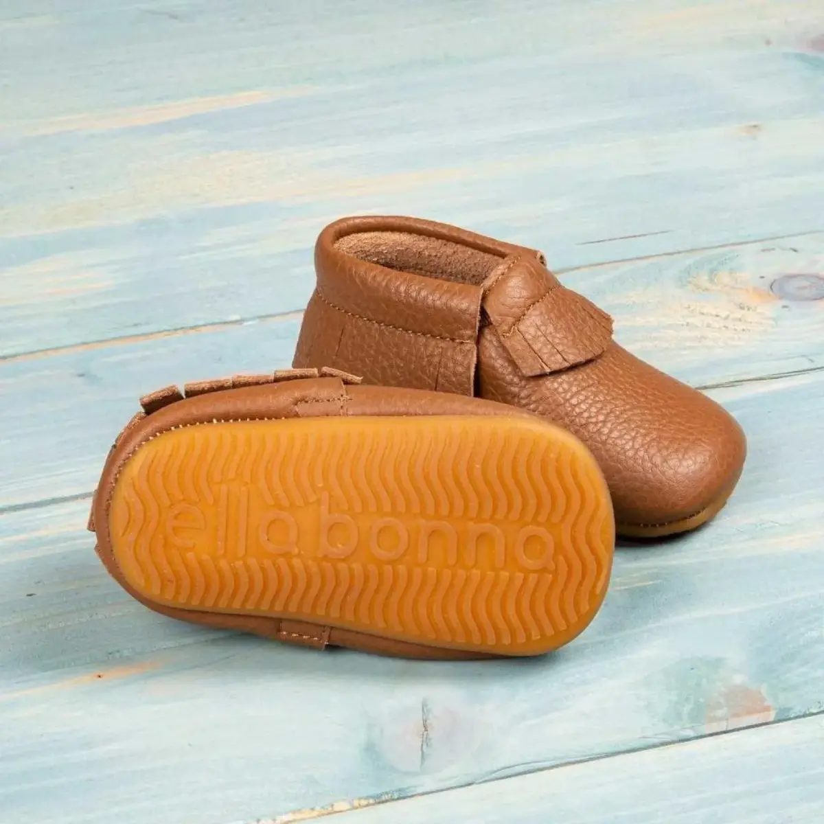 Ella Bonna Bebek Ayakkabısı Hakiki Deri Mokasen Taba