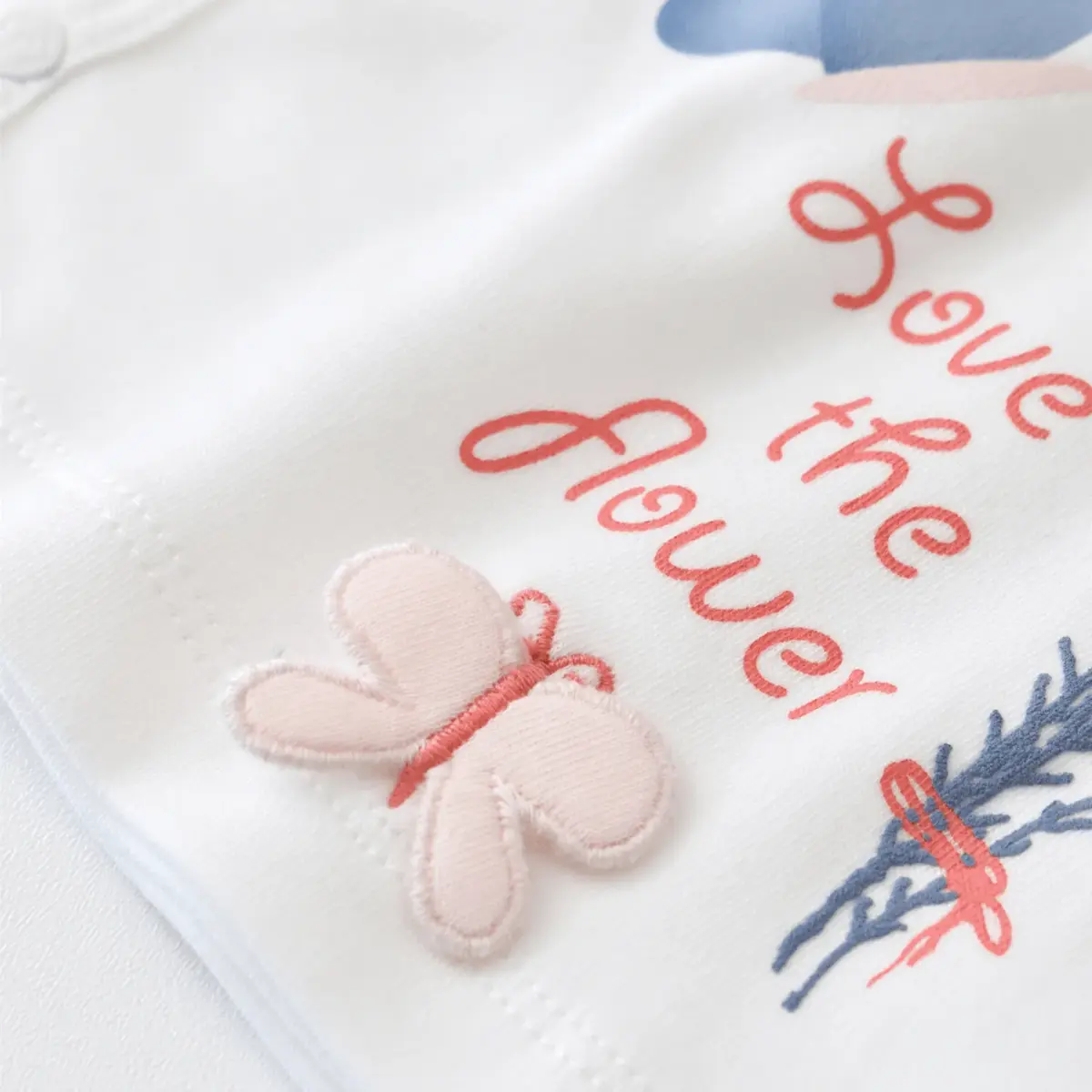 Bibaby Organik Zıbın Takımı 3lü Wild Flowers Spring Blue