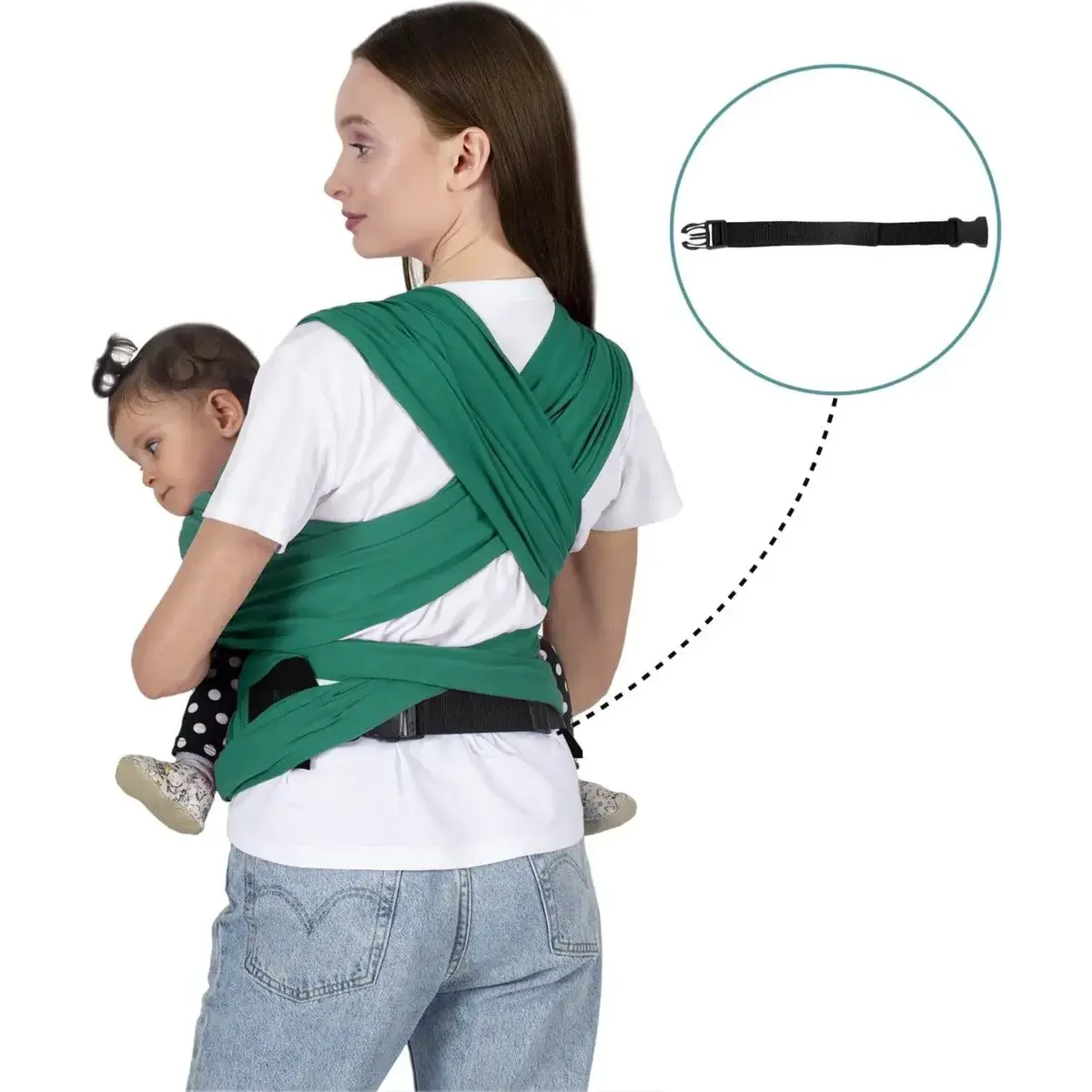 Sevi Bebe Bel Destekli Sling Turkuaz