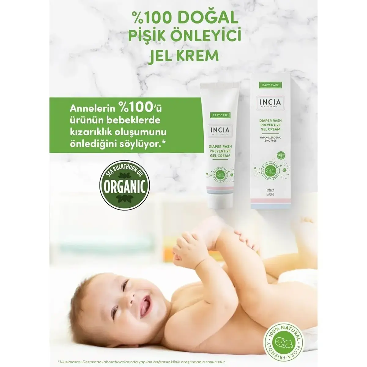 Incia Doğal Pişik Önleyici Jel Krem 60 ml