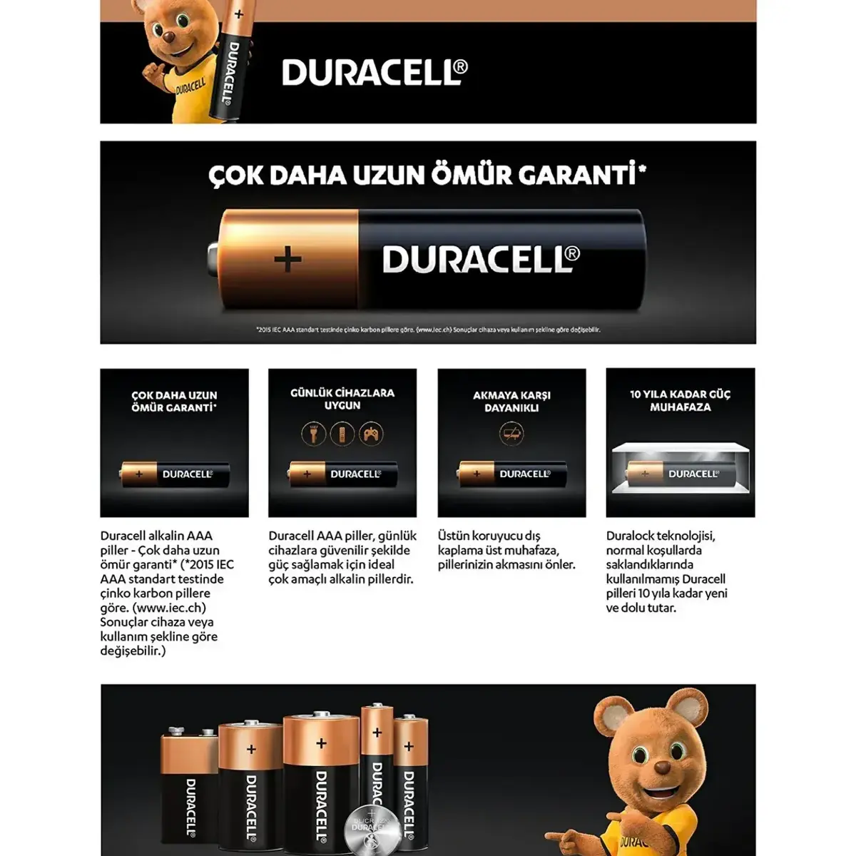 Duracell AAA İnce Kalem Pil 6+2 Li