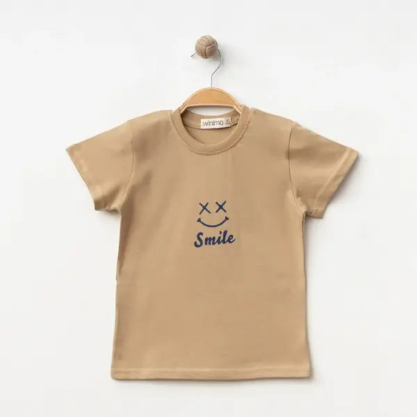 Winimo T-Shirt Smile Baskılı Sütlü Kahve
