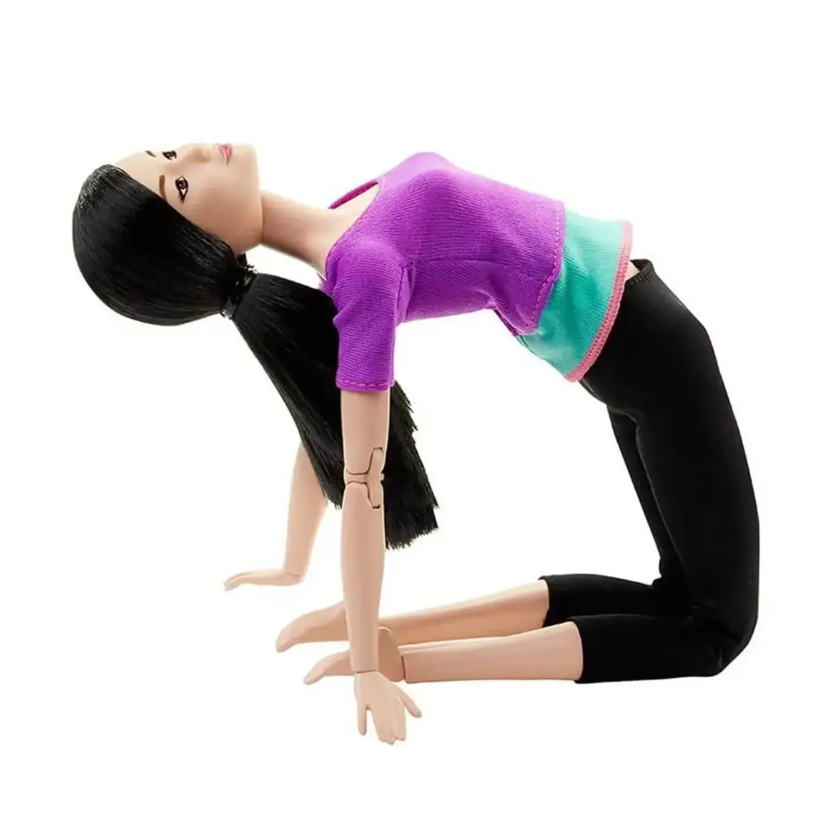 Barbie Sonsuz Hareket Bebeği Esmer Siyah Taytlı